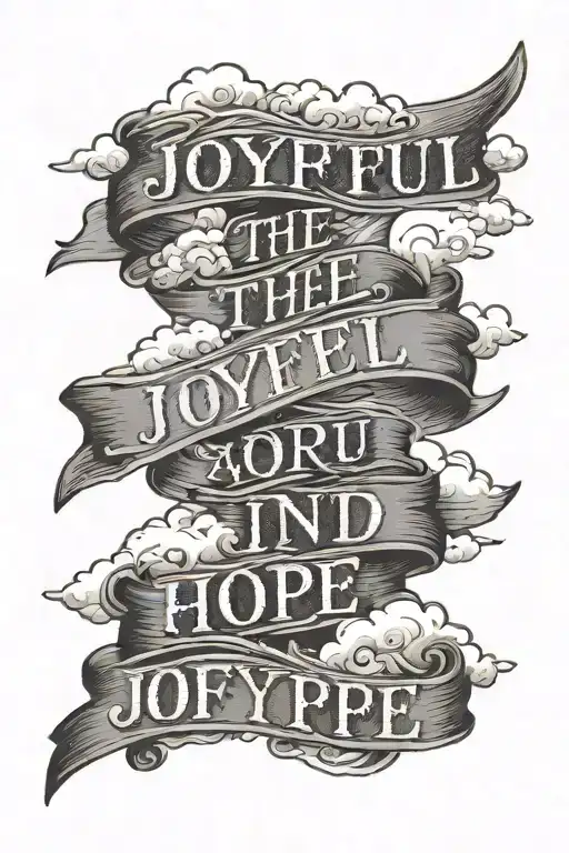 Write The Words Joyful In Hope And Put Clouds Around The Words