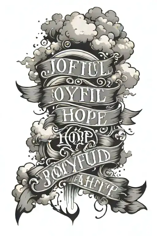 Write The Words Joyful In Hope And Put Clouds Around The Words