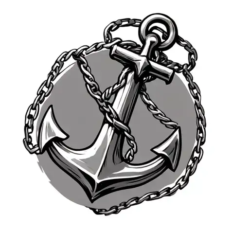 Anchor On Shoulder With Chain Wrapped On The Back