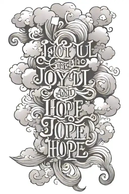 Write The Words Joyful In Hope And Put Clouds Around The Words