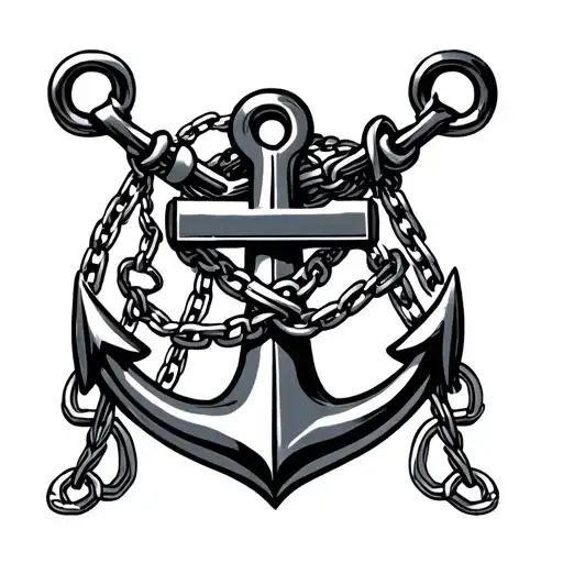 Anchor On Shoulder With Chain Wrapped On The Back