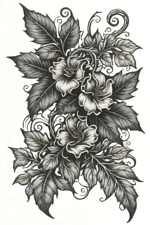 Black Vine Wrapping Around Arm With Verses On The Leaves