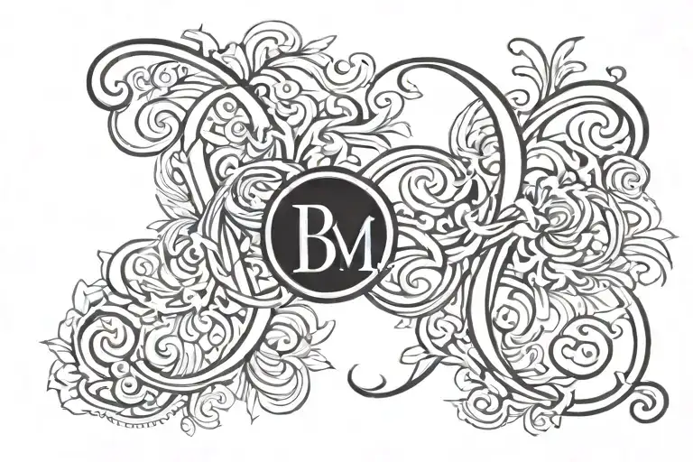 Kids Initials B D M Monogram Style