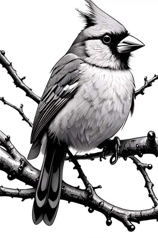 Cardinal On A Branch