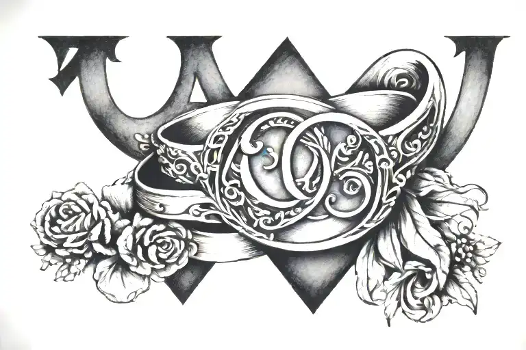 Wedding Ring With Initials A Minimalist