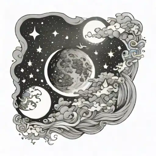 Night Sky Moon And Stars