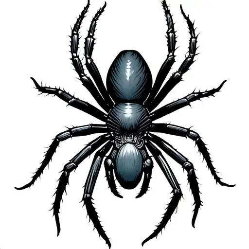 Black Widow Spider With Webs