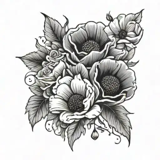 Rose Poppy Daisy Bouquet