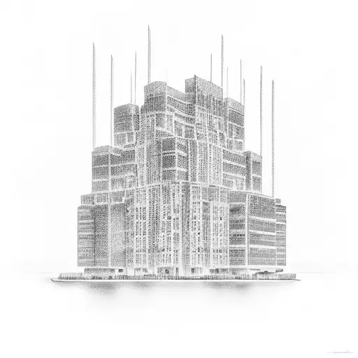 A Luxurious Hotel Building With A Sunset Backdrop