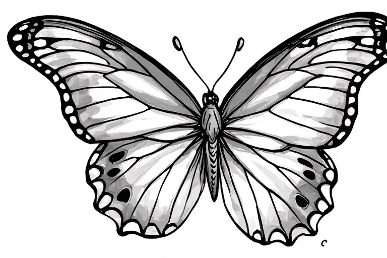 Butterfly Outline Not Filled With The Date 10-10-15