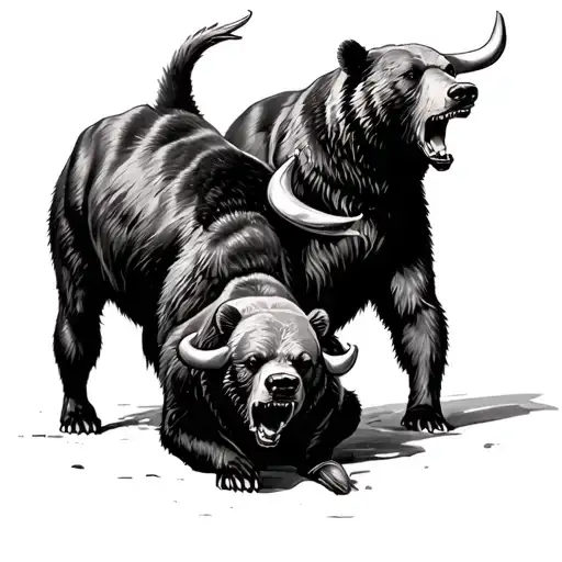 Bears Fighting A Bull