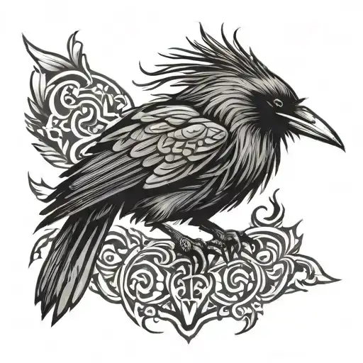 Tribal Raven Sitting