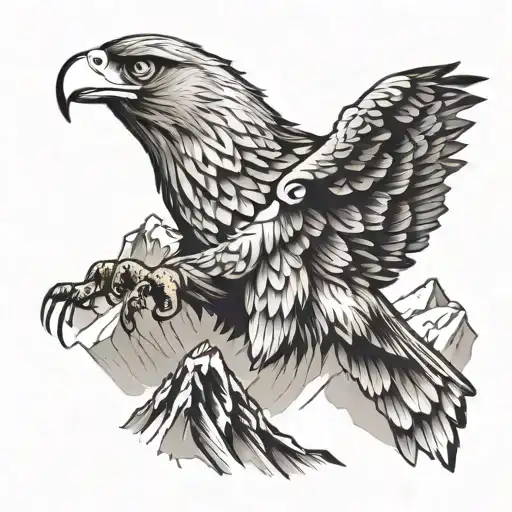 Golden Eagle And Mountains