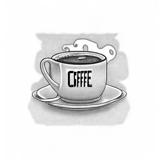 A Coffee Mug With An Electrical Circuit Design And The Words 'Powered By Caffeine'