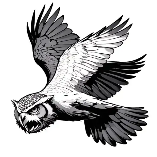 Angry Owl Flying