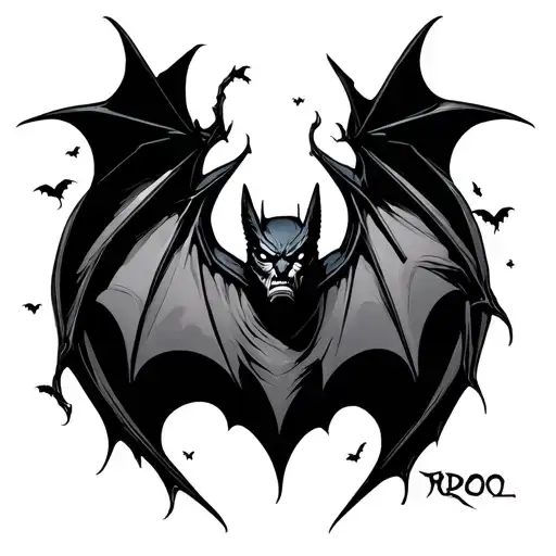 Bat Symbol Merging Into Bats Flying