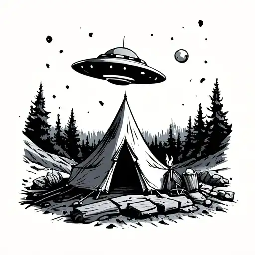 Tent Fire Camping Ufo
