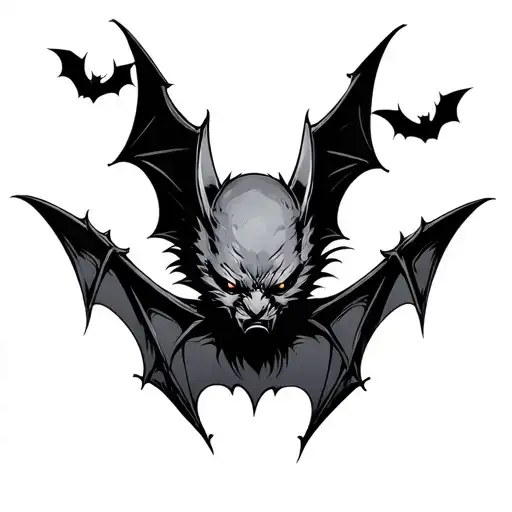 Basic Bat Symbol Turning Into Bats Flying For Right Side