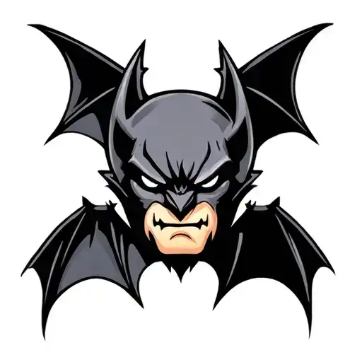 Basic Bat Logo But Right Side Is Small Bats