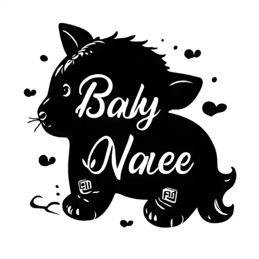 River Name With Baby Blocks Body Black And White