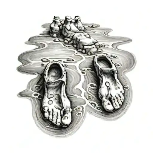 3 Sons Footprints Realism Style