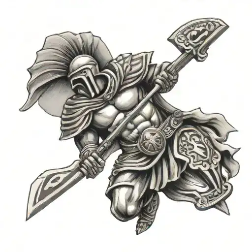 Card Featuring Money And Spartan Warrior