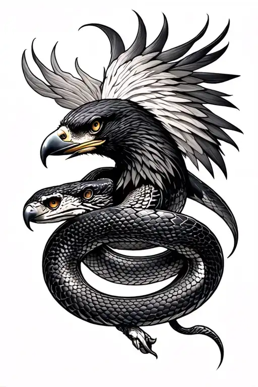 Snake And Hawk Sleeve