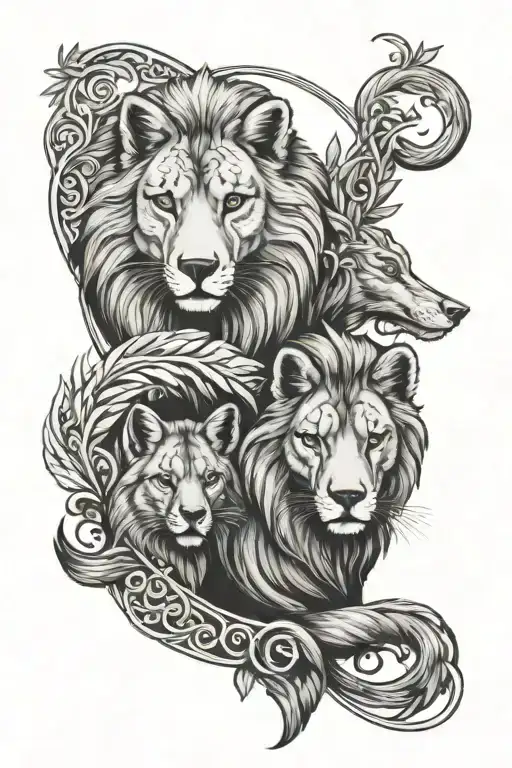 A Fox And A Lion In A Loop