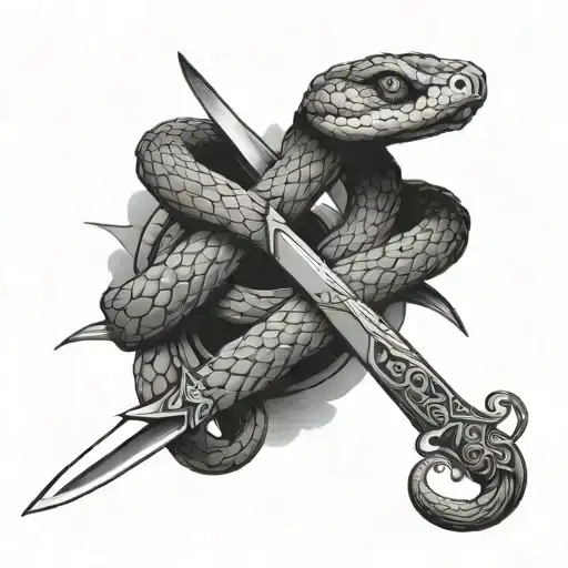 Snake Around Sword