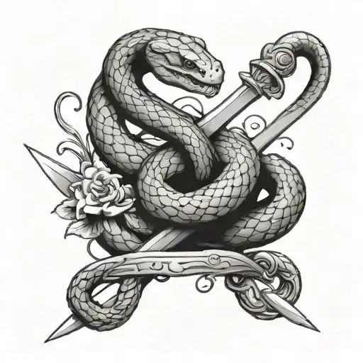Snake Wrapped Around Sword