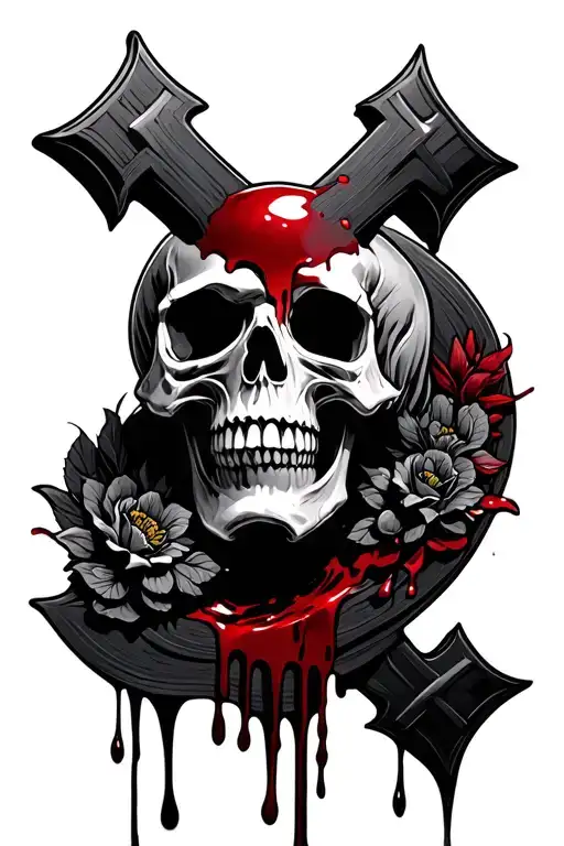 Cross Peircing Skull Who Has Blood