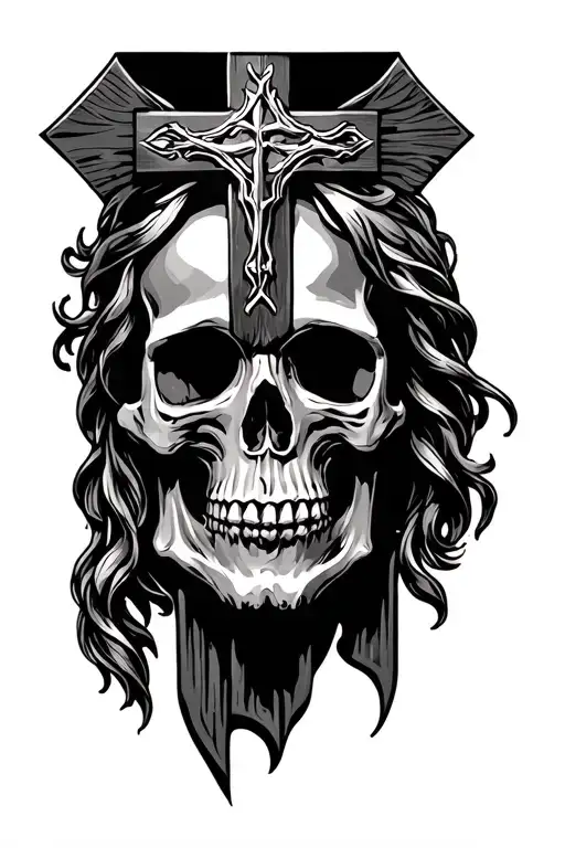 Christ Cross Peircing Skull