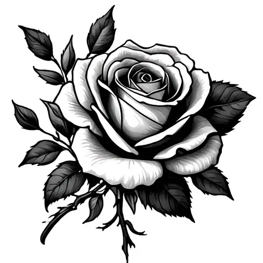 Olive Branch And Rose Intertwined