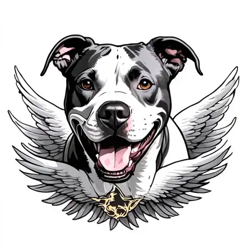 White Pitbull Smiling In Heaven Surrounded By Texas Wild