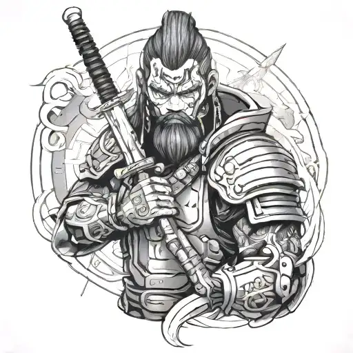 Japan Style Full Hand Tattoo Samurai Cyberpunk 2077