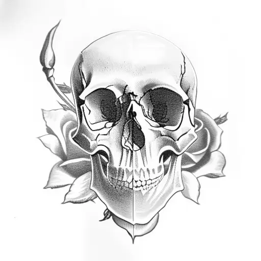 Skull Smelling Rose