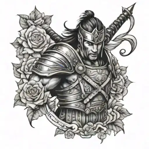 Warrior Surrounded By Flowers