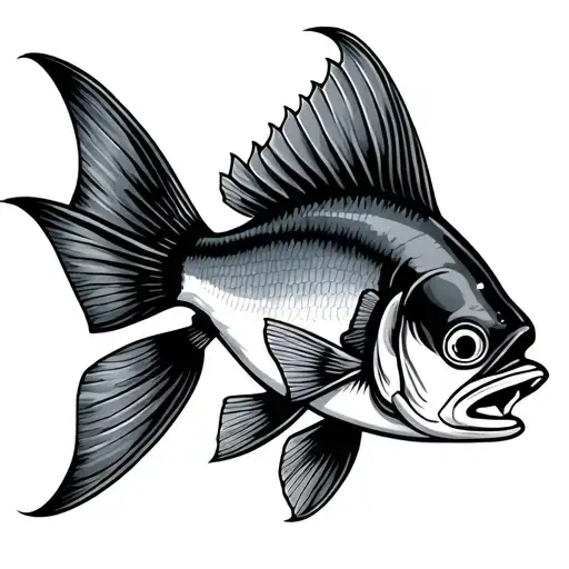 Old School Fish Tattoo Design
