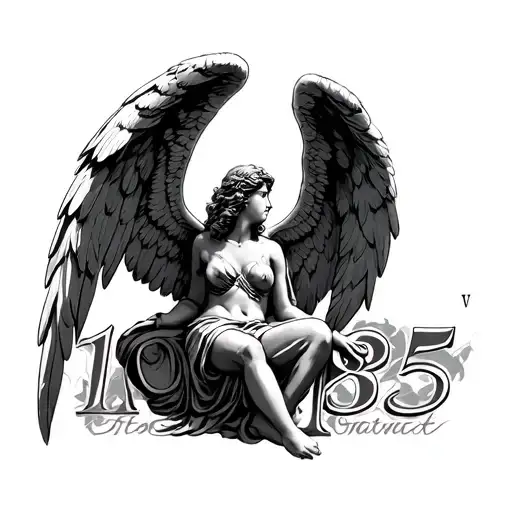 Fallen Angel With Roman Numerals For The Year 1985