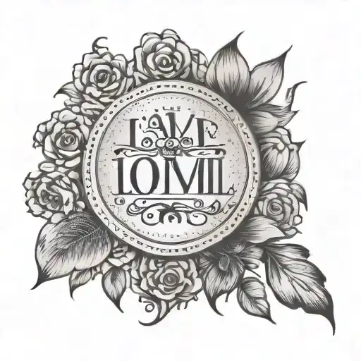 Taylor Swift's 'Loml' Song Lyrics In A Black And Grey Tattoo Design