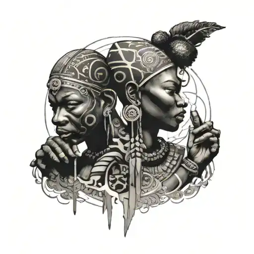 African Tribal Atlas Of African Gods Praying To My Soul
