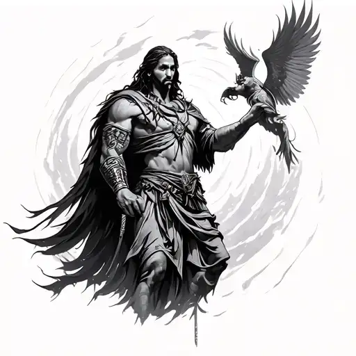 Fallen Warrior With God Holding