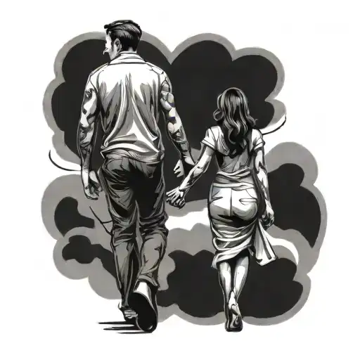 Love Partner Wife Holding Hands And Walking