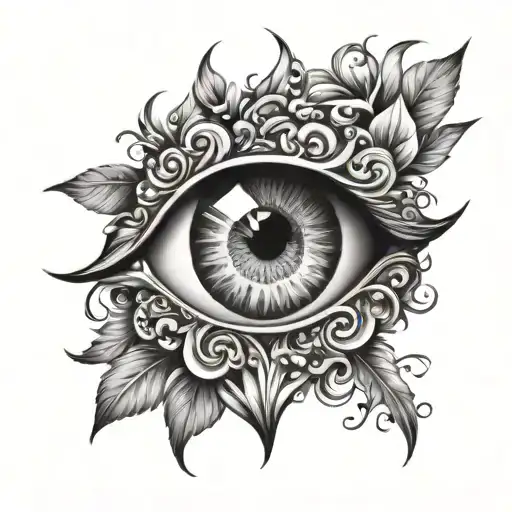 Black And White Heart Why Eye Tattoo Drawing Style