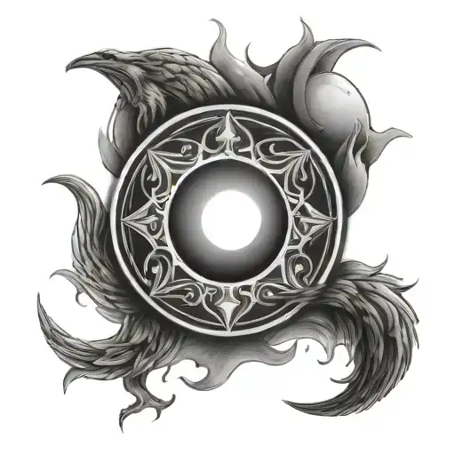 Wiccan Triple Moon And 2 Suns Inspired