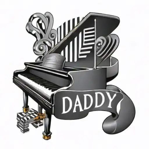 Piano Keys With Word Daddy