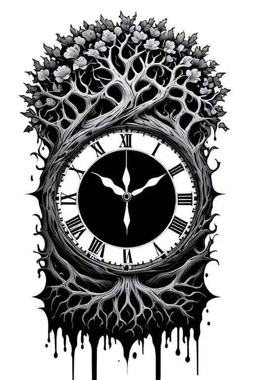 Tree Of Life Intertwined Clock Melting