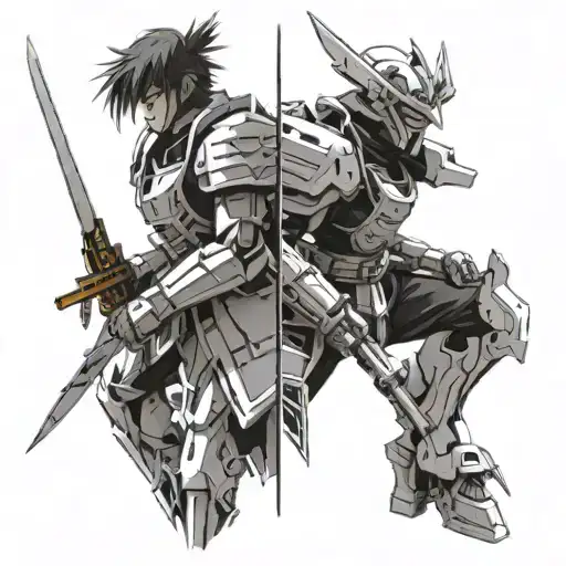 Gundam Wing And Samurai Warrior Side By Side View