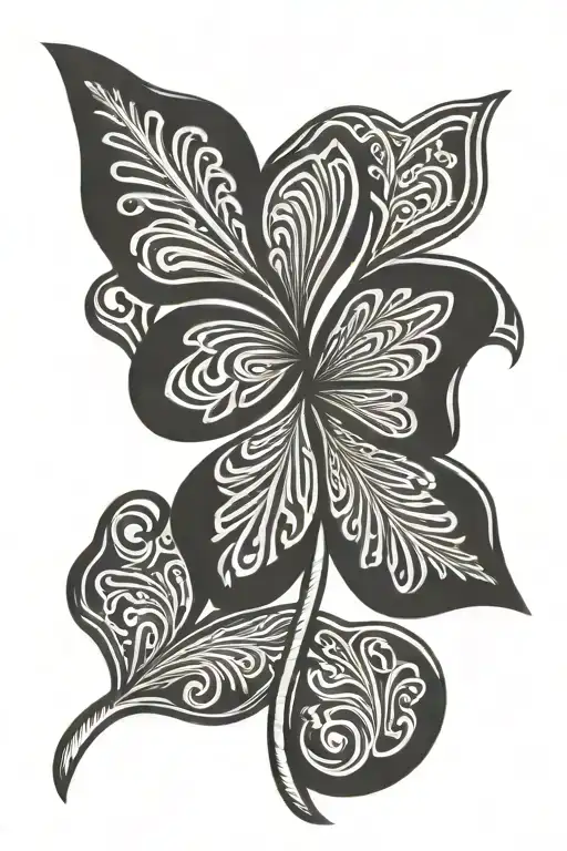 Shamrock With Tribal Lines