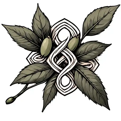 Olive Branch And A Celtic Knot